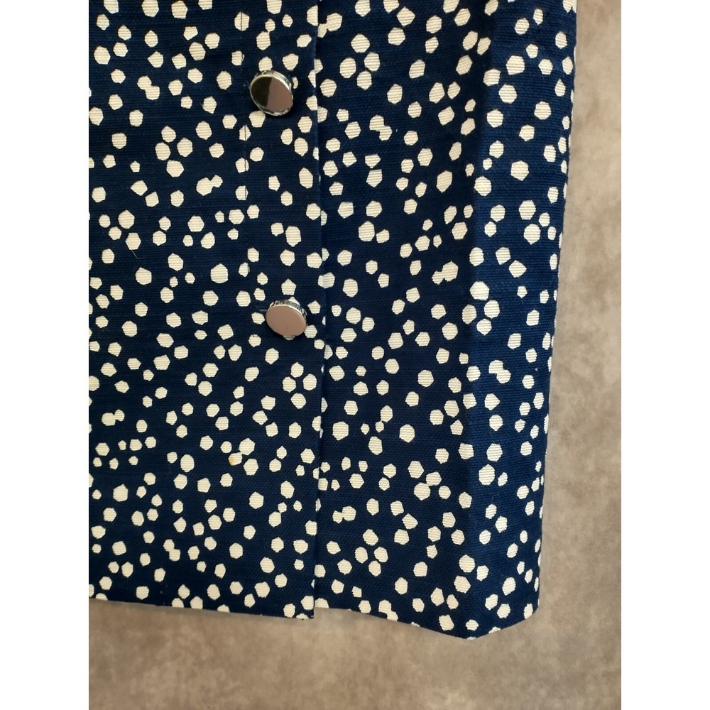 Talbots Pencil Skirt Womens 6P Knee Length Lined Blue Polka Dot Back Zip - Picture 2 of 7